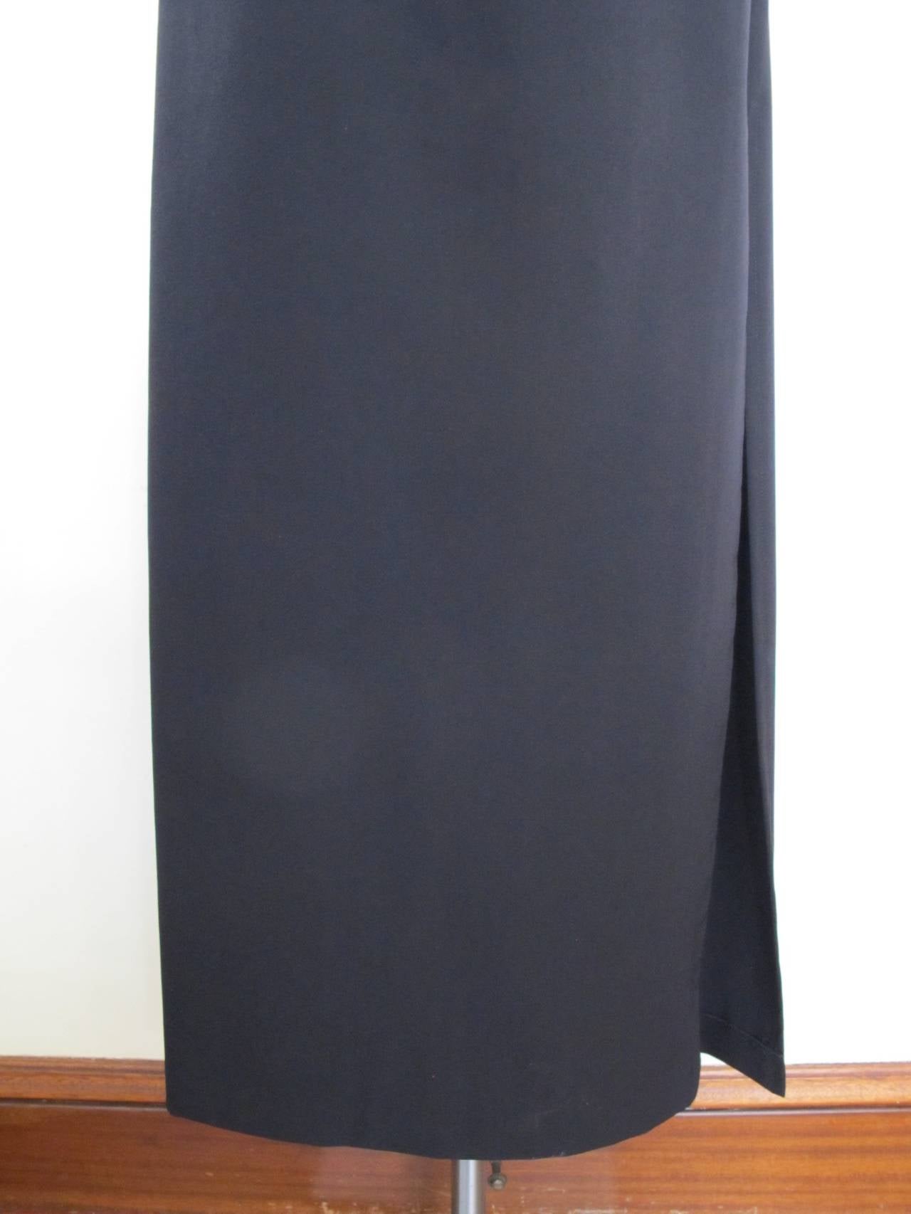 Costume National Chic Long Black Skirt with Slit For Sale 1