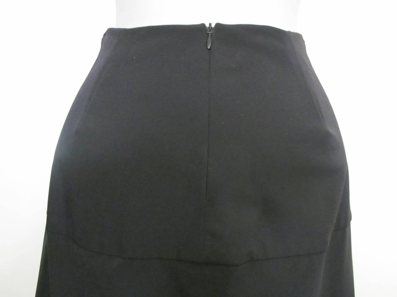Costume National Chic Long Black Skirt with Slit For Sale 3