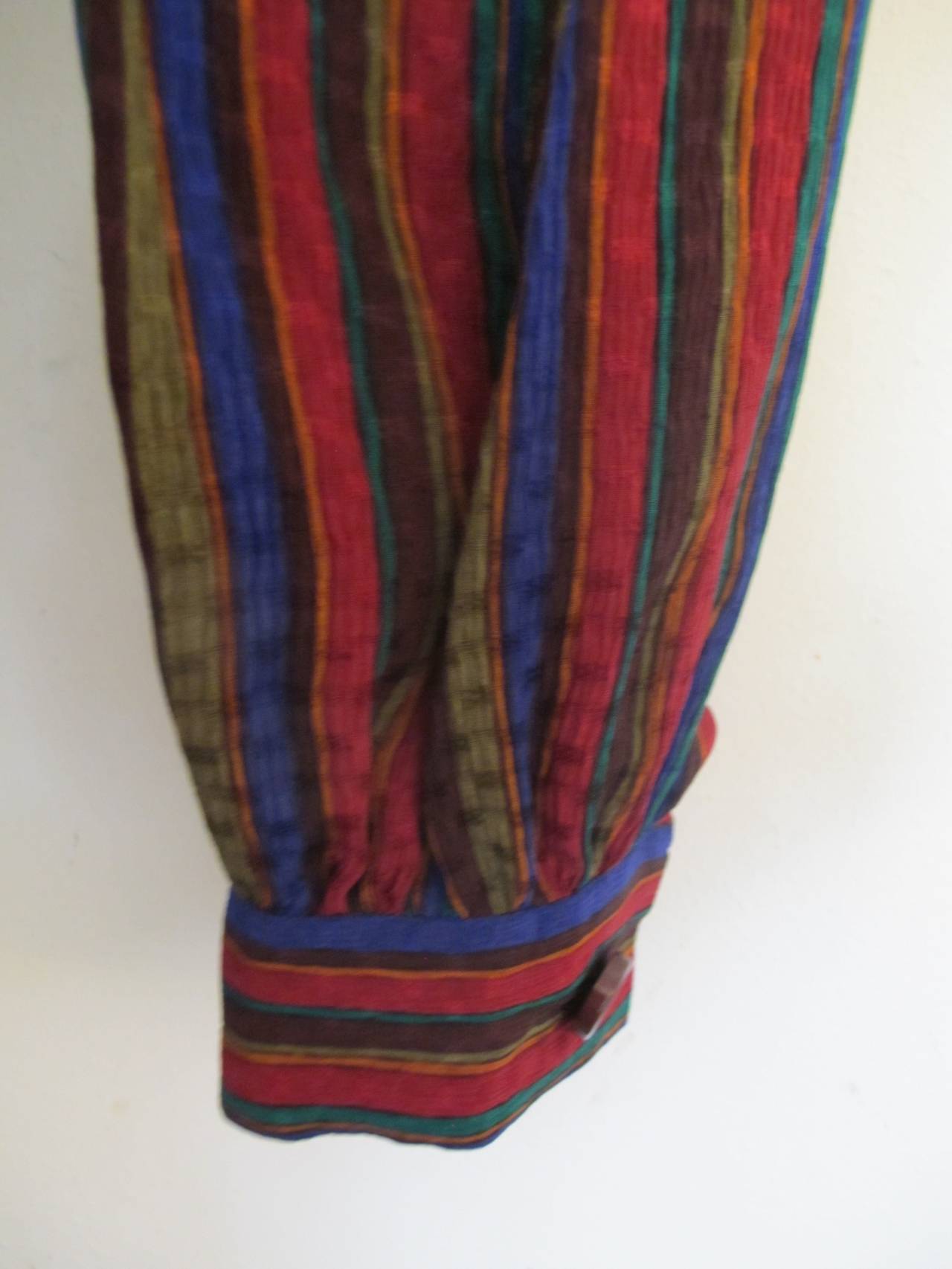 Boutique Givenchy Paris Multi-Colored Striped Silk Blouse 1