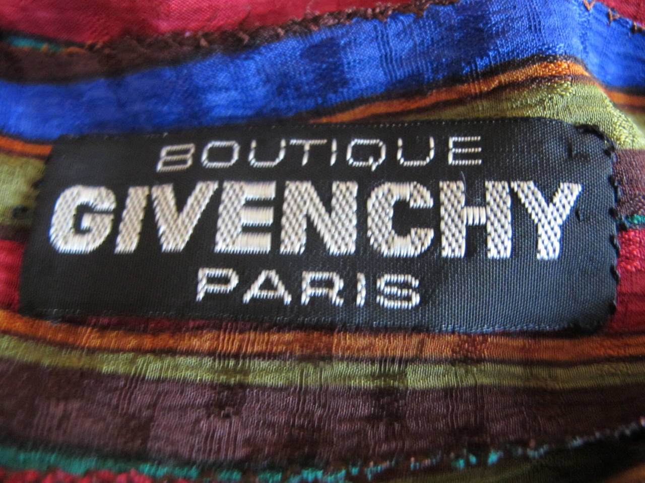 Boutique Givenchy Paris Multi-Colored Striped Silk Blouse 3