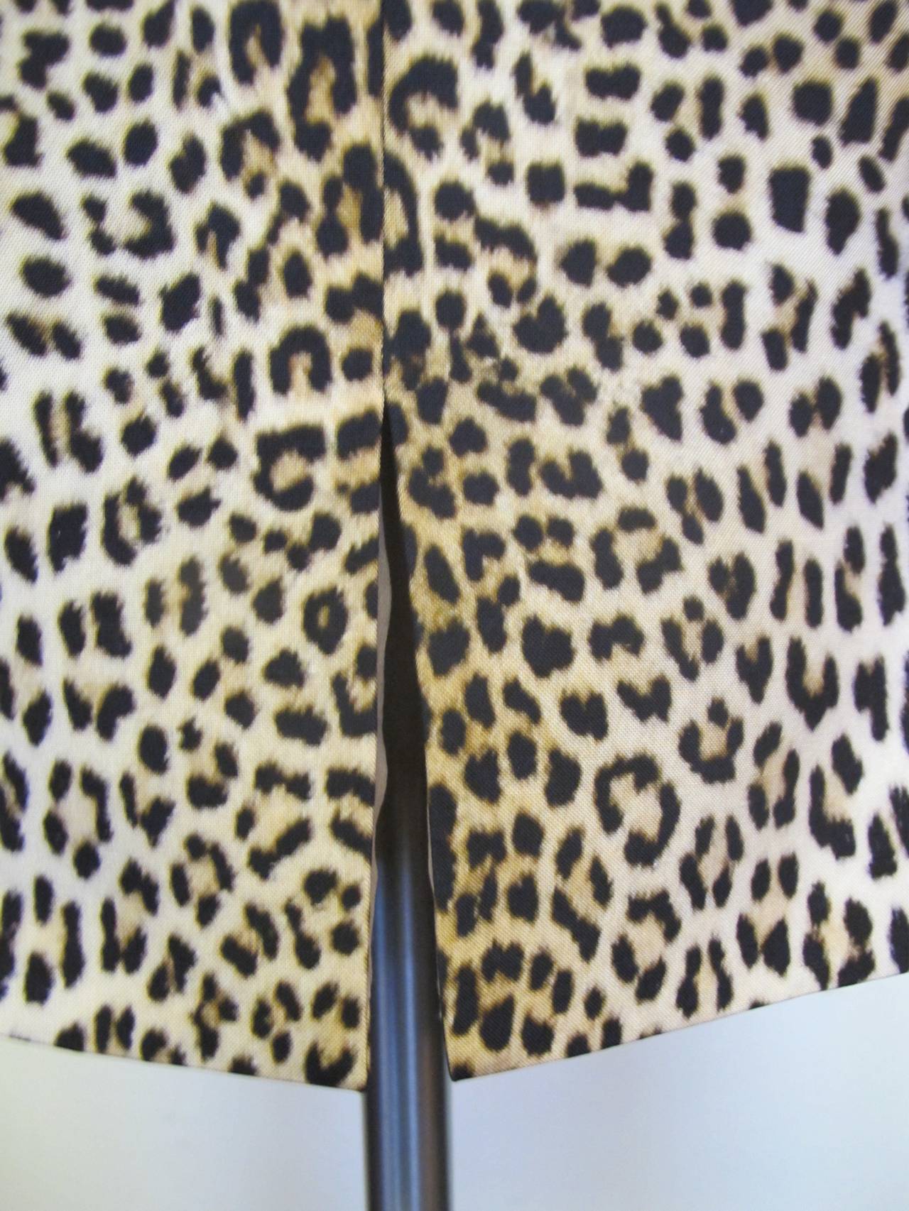 Women's Giambattista Valli Silk Leopard Pencil Skirt For Sale