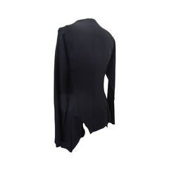 Yohji Yamamoto Black Raglin Sleeve Asymmetrical Jacket