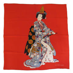 Vintage 1940's Japanese Scarf Owned by Secretary to Commander General Douglas MacArthur