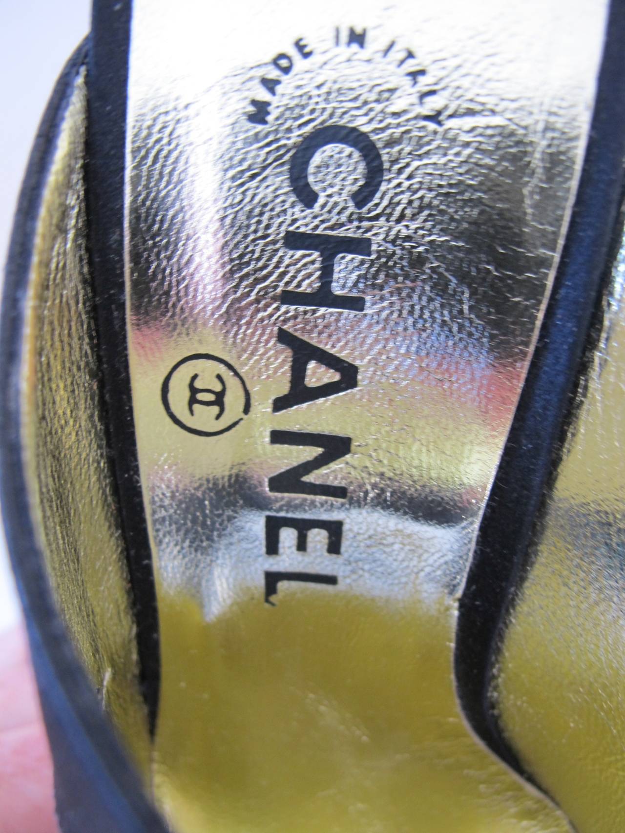 New-Vintage Chanel Back Satin Shoes 1