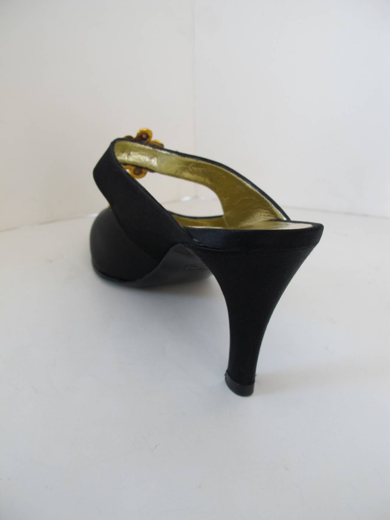 Black New-Vintage Chanel Back Satin Shoes