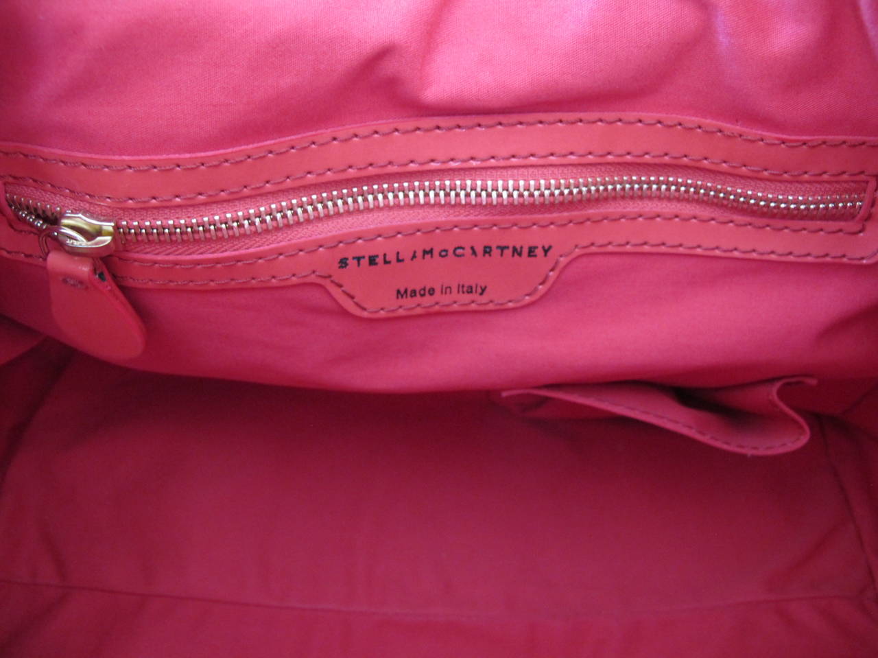 Stella McCartney Red and White Stripe Canvas Handbag For Sale 4
