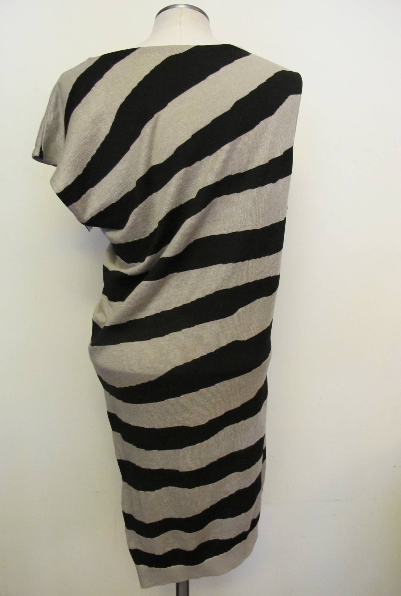 Balenciaga Zebra Striped Sleeveless Dress In New Condition For Sale In San Francisco, CA