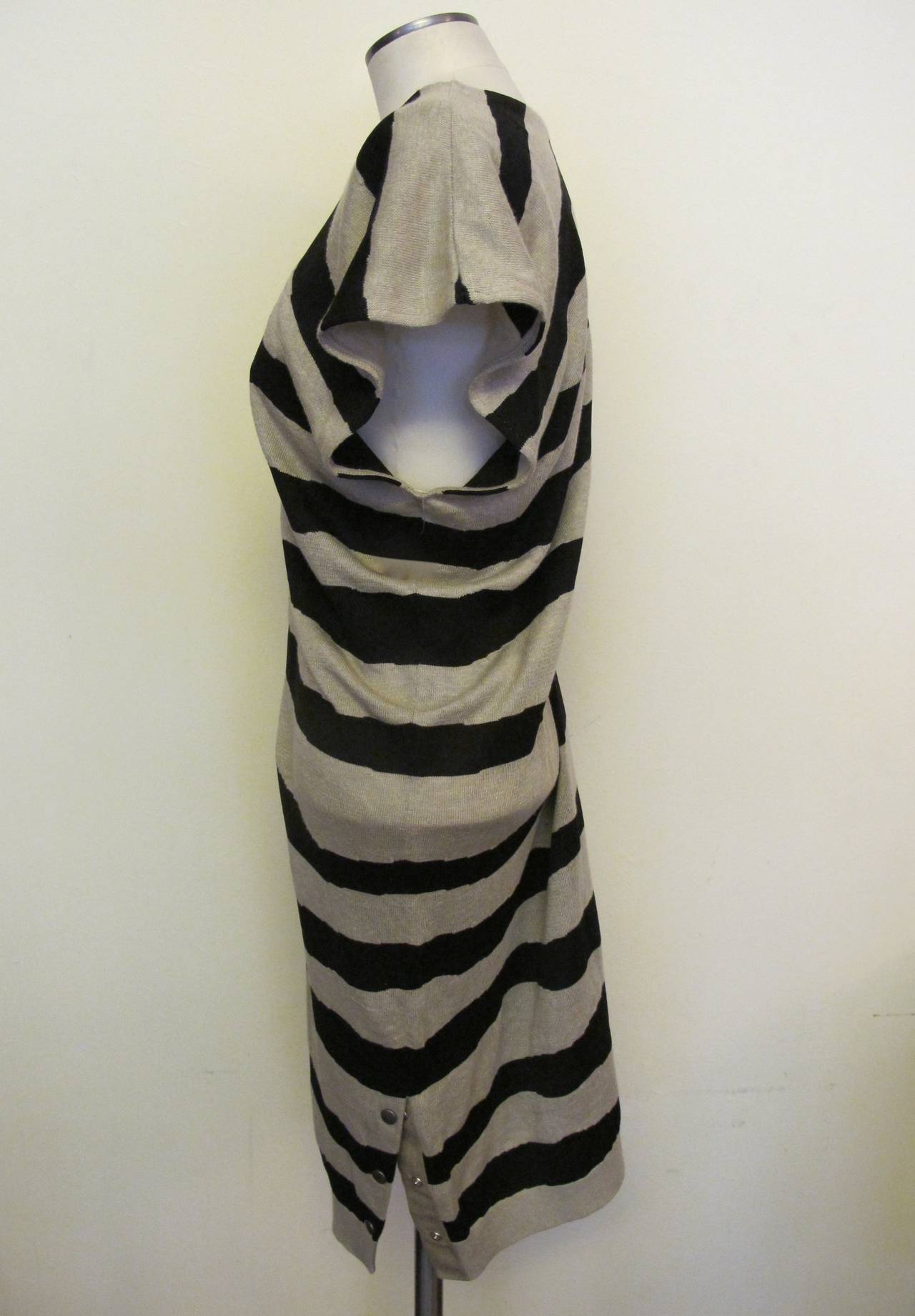 Black Balenciaga Zebra Striped Sleeveless Dress For Sale