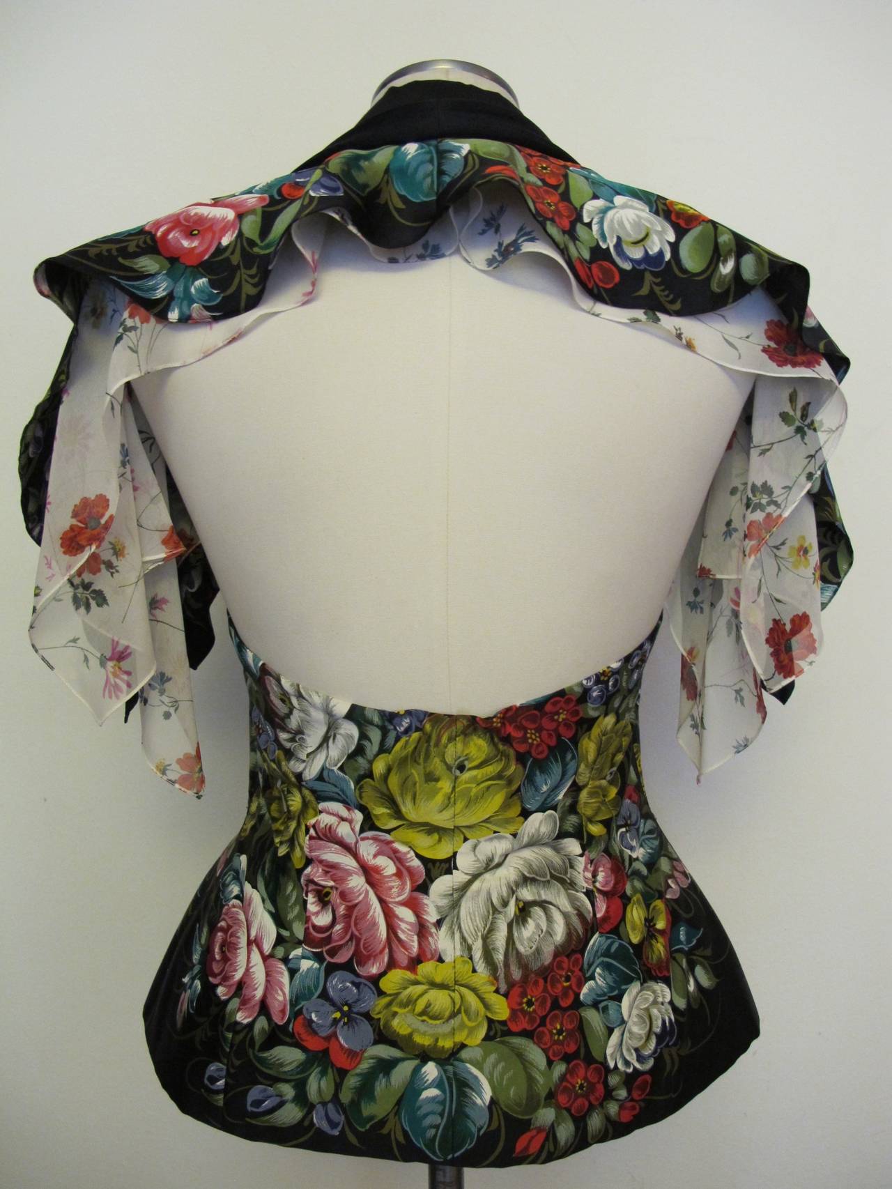 John Galliano Divine Silk Floral Blouse In New Condition For Sale In San Francisco, CA