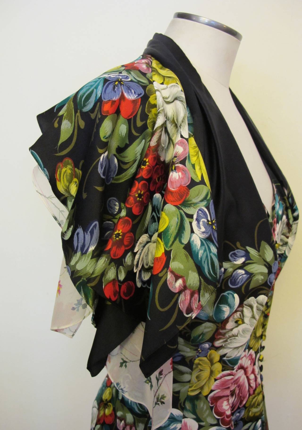 John Galliano Divine Silk Floral Blouse For Sale 3