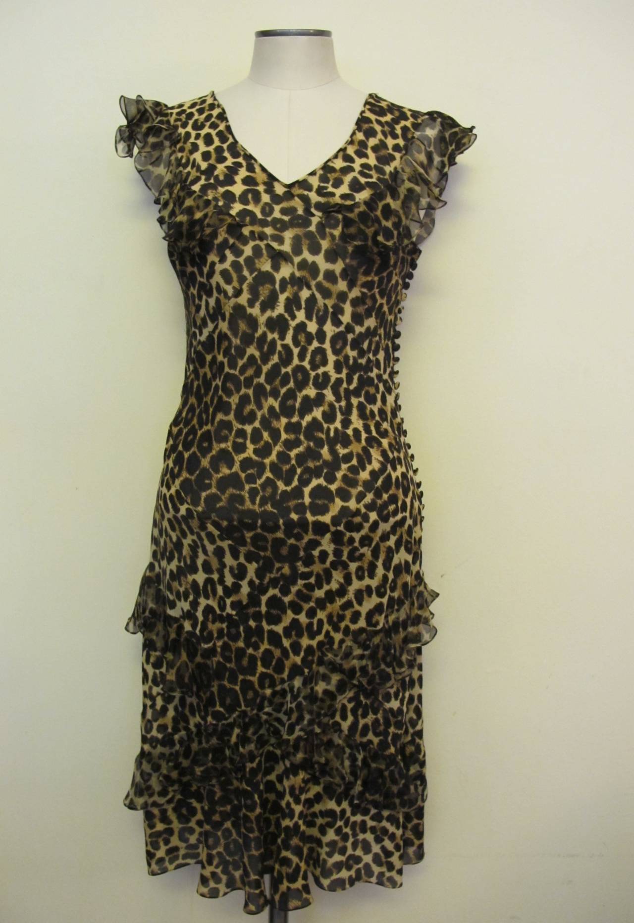 John Galliano Iconic Bias Cut Leopard Dress with Chic Jacket For Sale ...