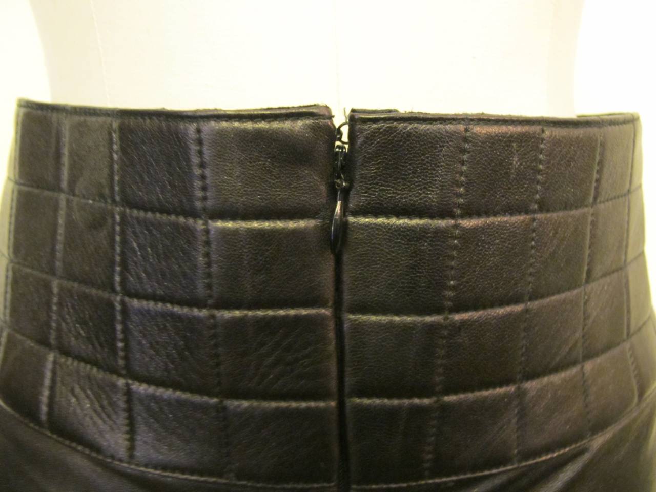 Chanel Hipster Lambskin Skirt with 4 inch Quilted Band For Sale 1