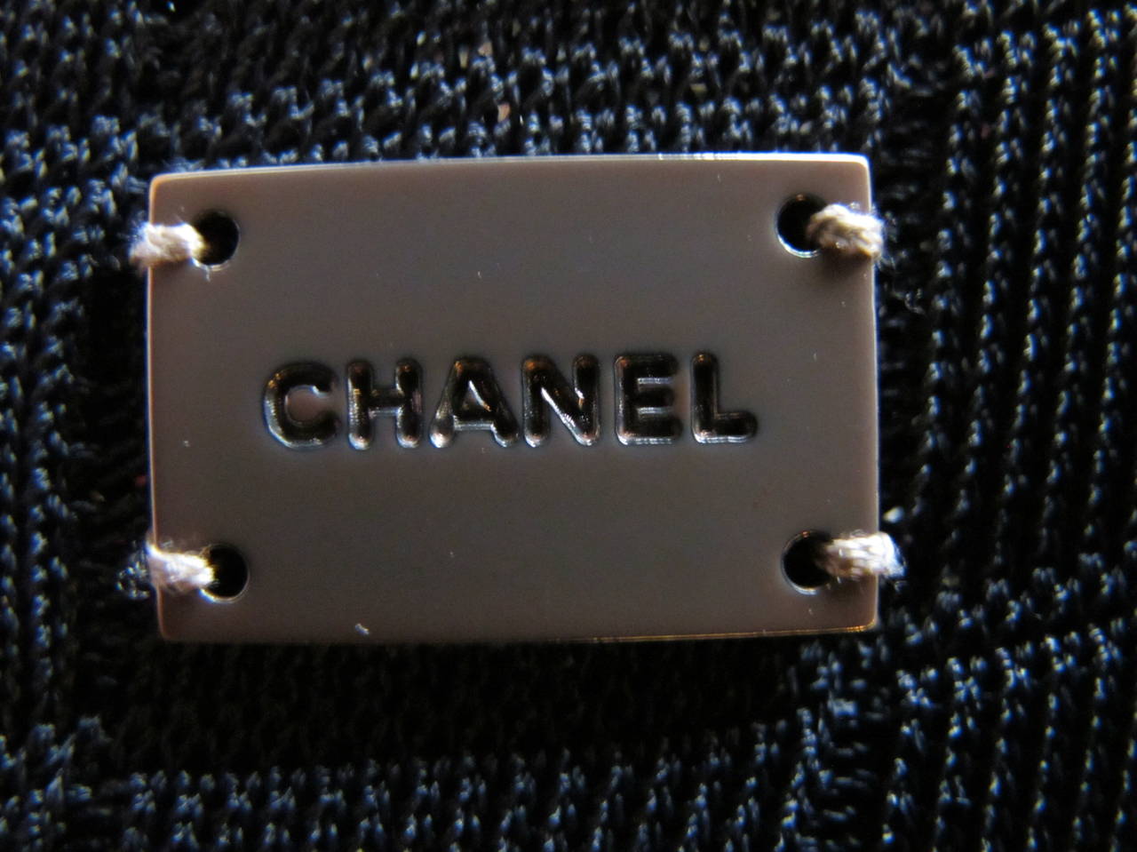 Chanel Black Knit Skirt with Chanel Logo For Sale 2