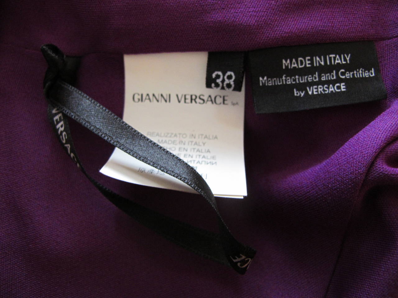 Gianni Versace Bright Purple Draped Blouse For Sale 4