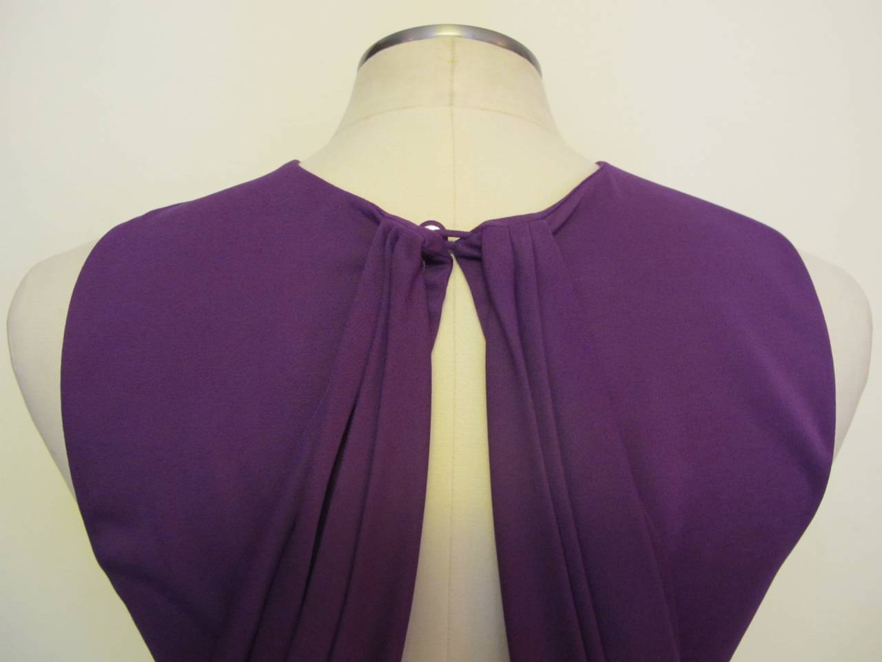 Gianni Versace Bright Purple Draped Blouse For Sale 1
