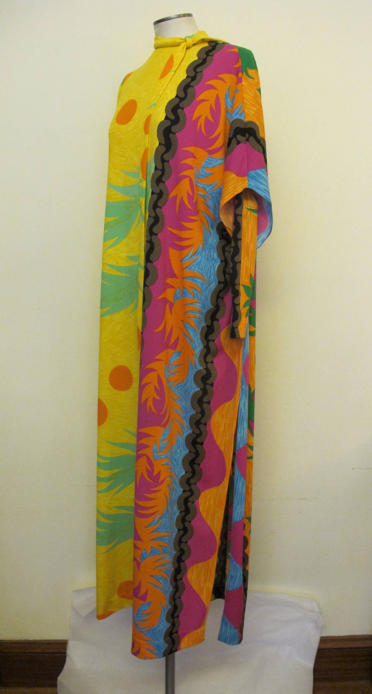 Women's Rizkallah for Malcolm Starr Tropical Caftan with a Twist and Matching Bloomers For Sale