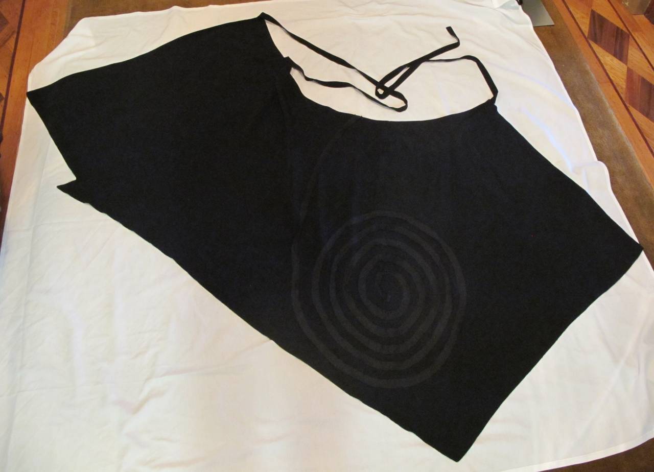 Ivan Grundahl Wraparound Asymmetrical Black Skirt with Spiral Design For Sale 3