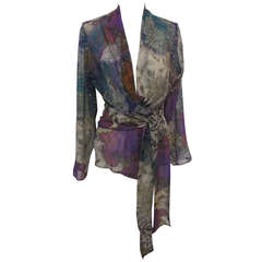 Etro Divine "Art" Blouse with attached belt