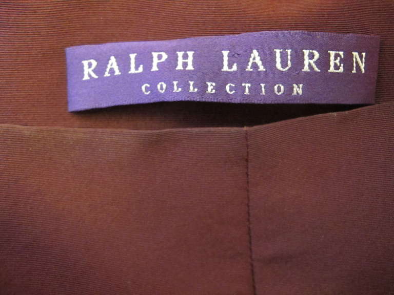 New Ralph Lauren Maroon Silk Taffeta Dress For Sale 5