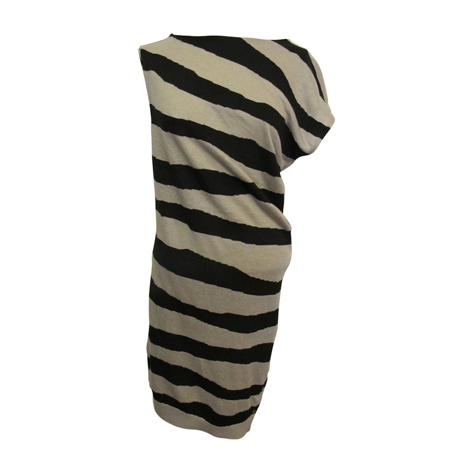 Balenciaga Zebra Striped Sleeveless Dress For Sale