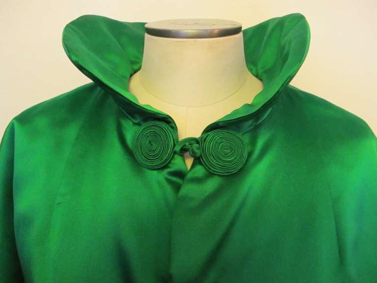 Women's 1960's Satin Green Cocktail Coat
