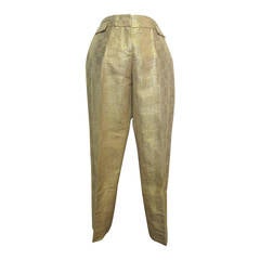 Christian Dior Gold Fabric Evening Pants 4