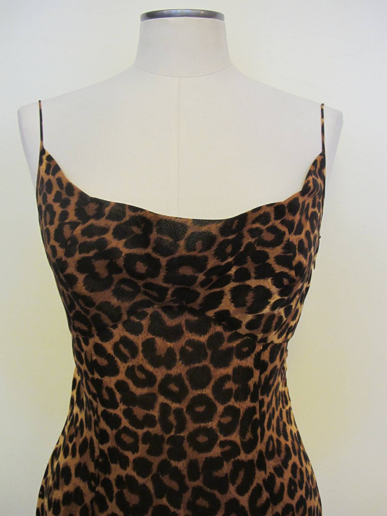 Black 2009 Spring Runway John Galliano for Bergdorf Goodman Sleeveless Leopard Dress For Sale