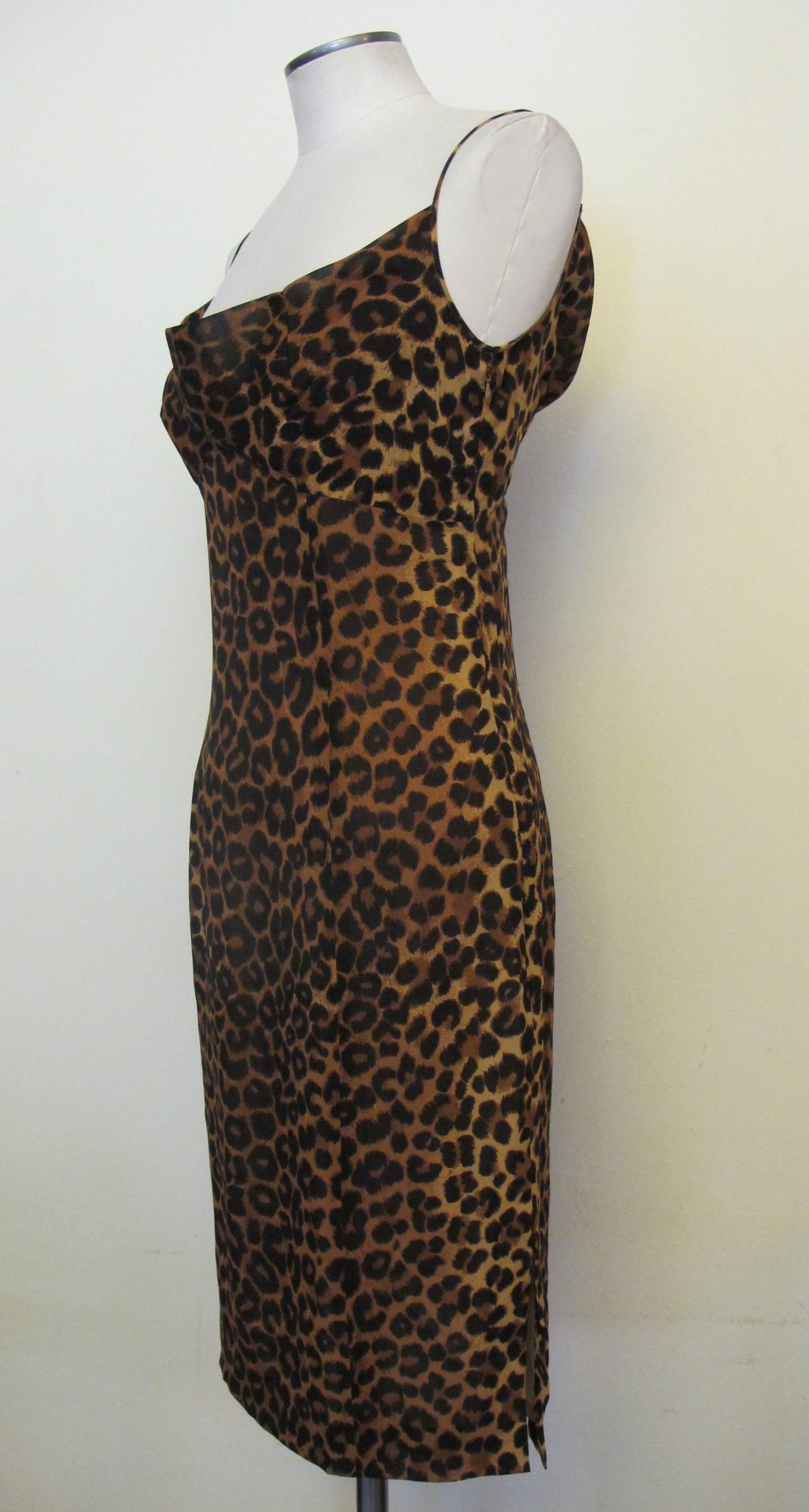 Women's 2009 Spring Runway John Galliano for Bergdorf Goodman Sleeveless Leopard Dress For Sale