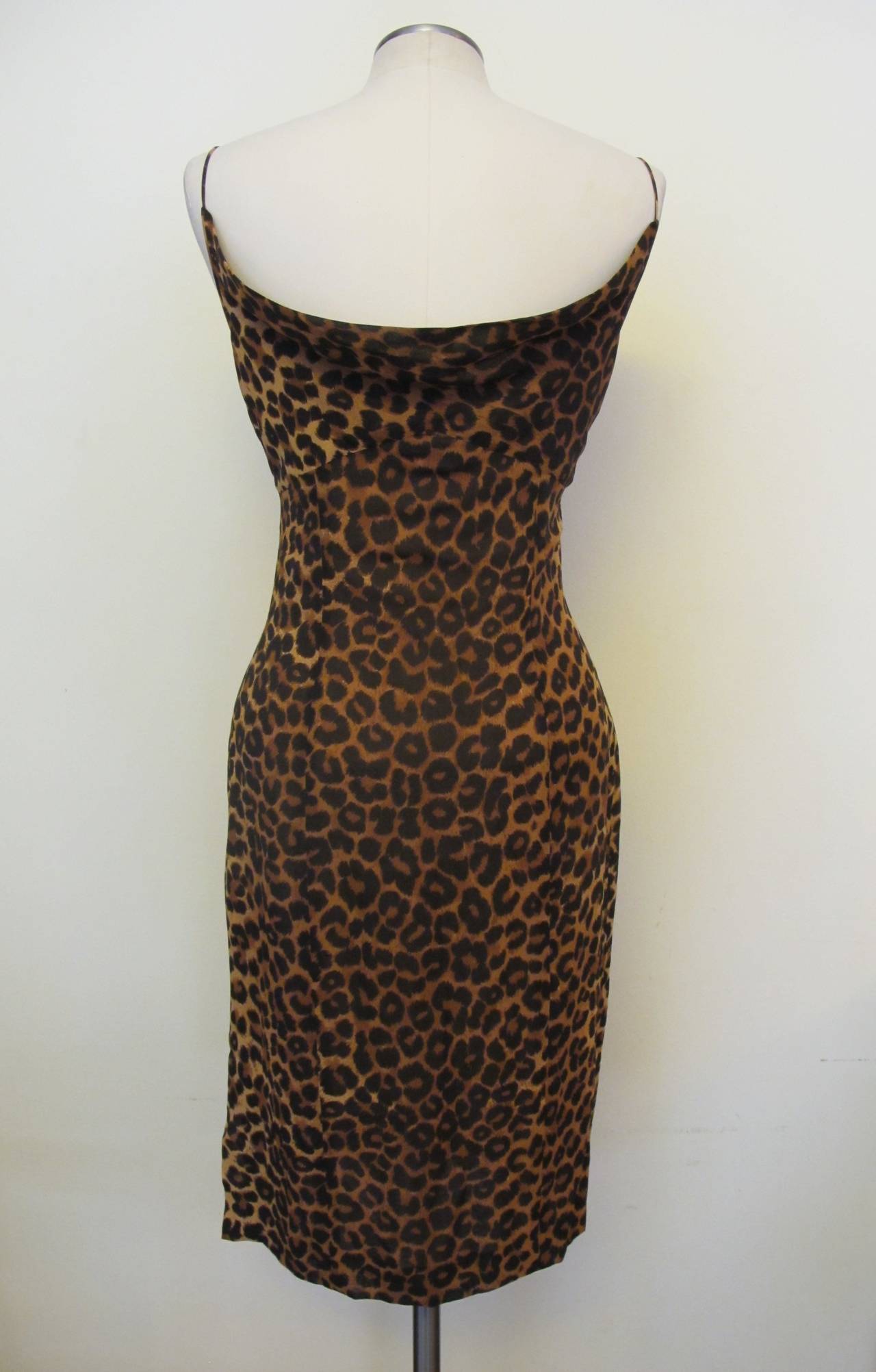 2009 Spring Runway John Galliano for Bergdorf Goodman Sleeveless Leopard Dress For Sale 1