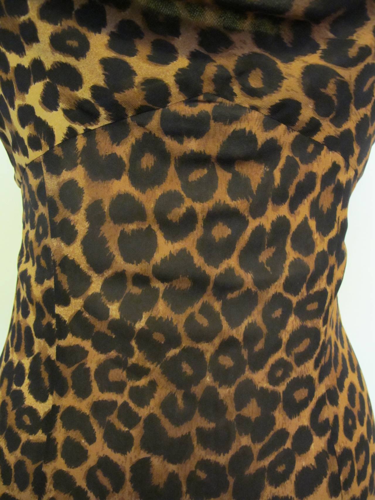 2009 Spring Runway John Galliano for Bergdorf Goodman Sleeveless Leopard Dress For Sale 3