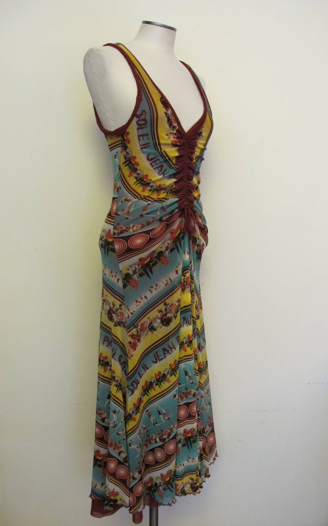 Brown Jean Paul Gaultier Sleeveless Soleil Long Dress For Sale