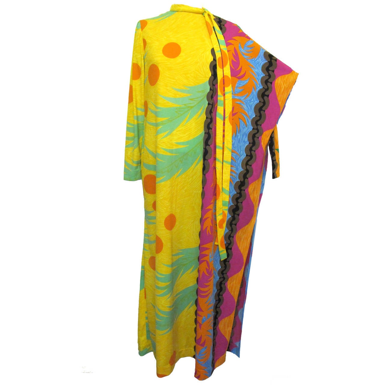 Rizkallah for Malcolm Starr Tropical Caftan with a Twist and Matching Bloomers For Sale