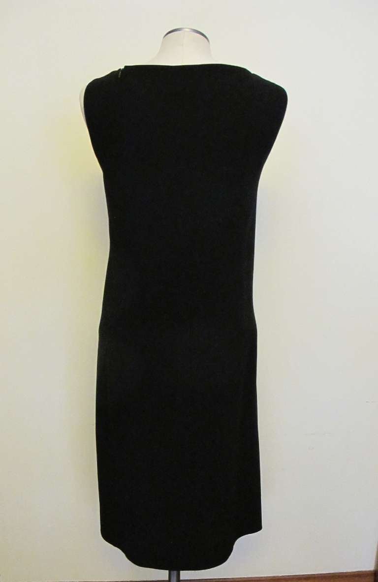 Chic Akris Black Wool Dress For Sale 2