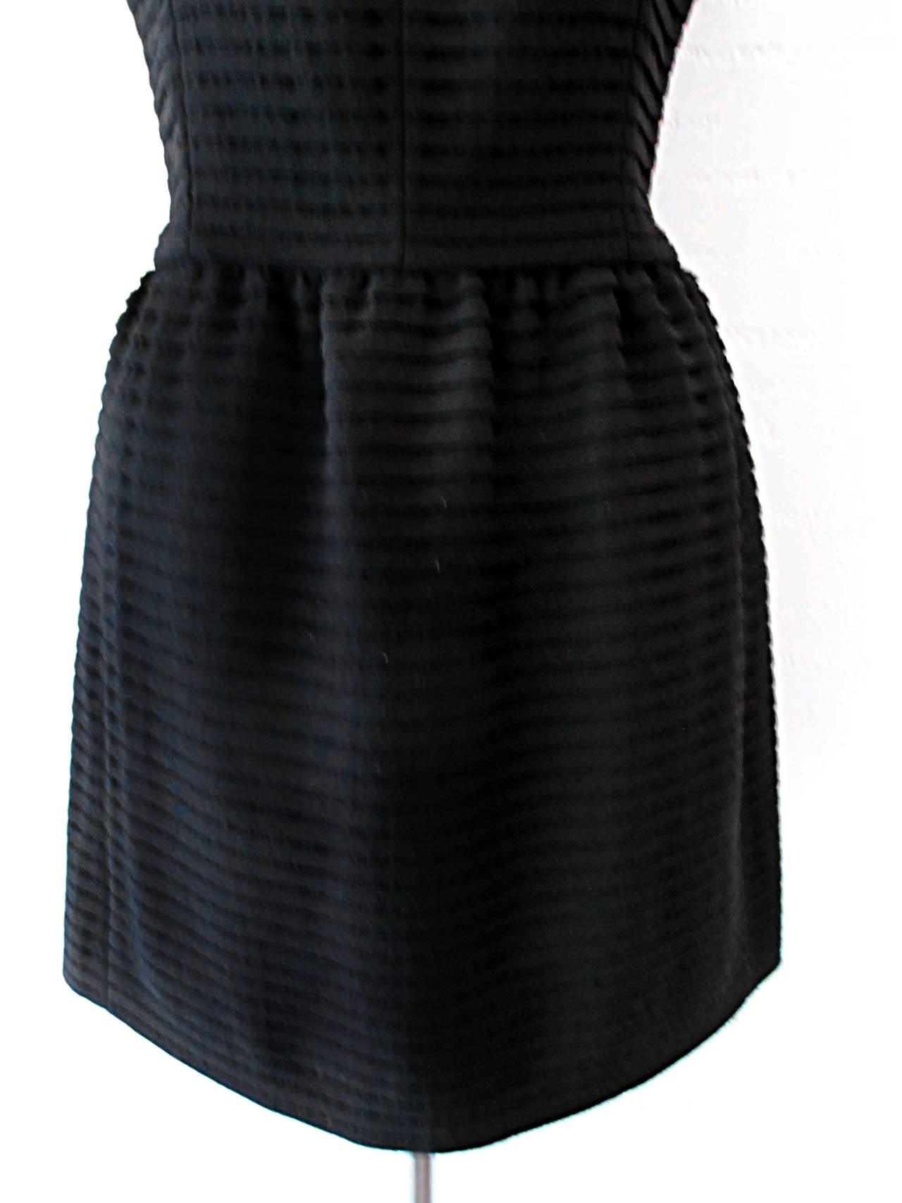 New Balenciaga Edition Horizontal Pleated Wool Dress In New Condition For Sale In San Francisco, CA
