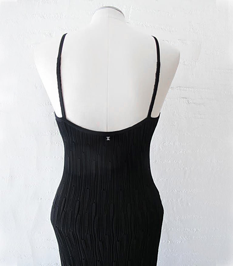 2009 Chanel Knit Black Evening Gown For Sale 1