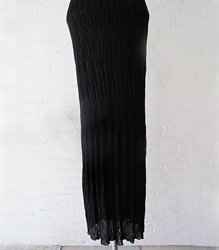 Women's 2009 Chanel Knit Black Evening Gown For Sale