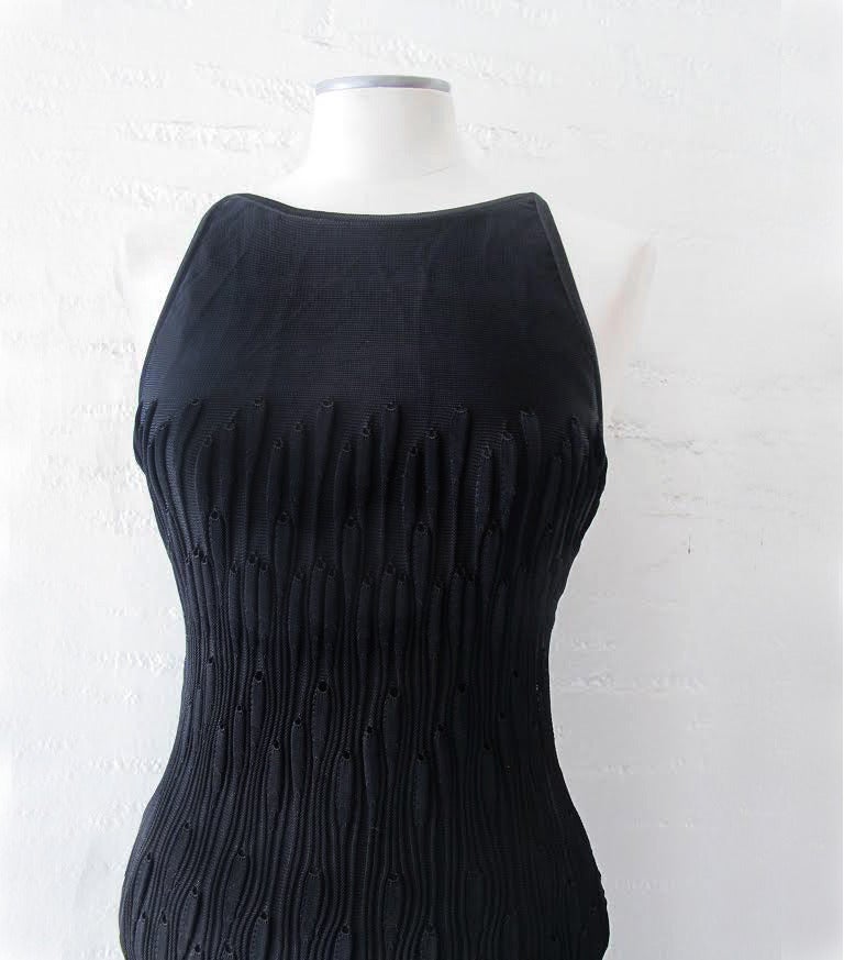 2009 Chanel Knit Black Evening Gown In Excellent Condition For Sale In San Francisco, CA