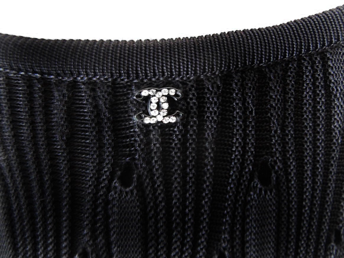 2009 Chanel Knit Black Evening Gown For Sale 2