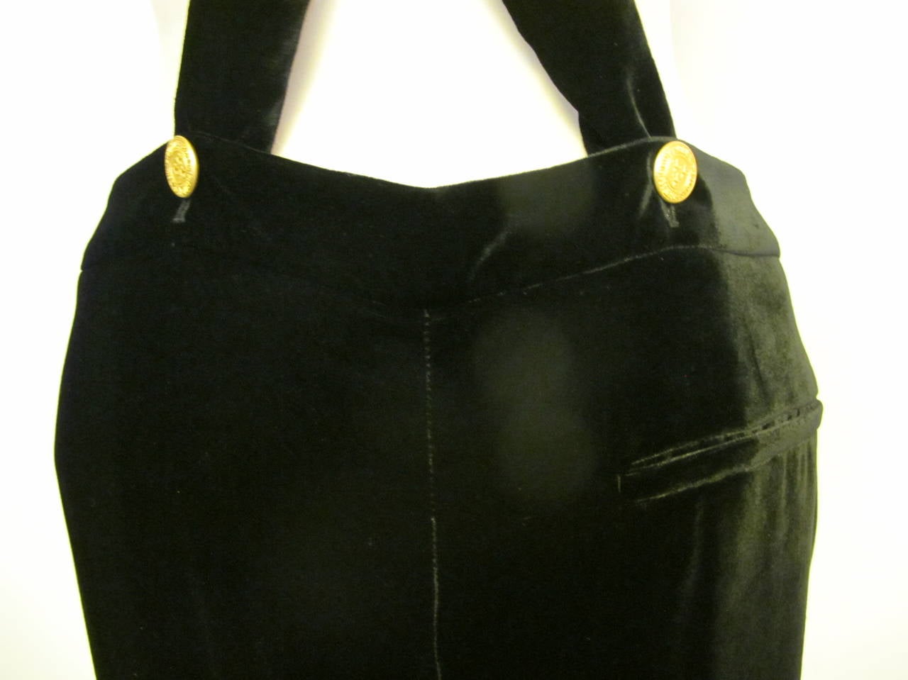 Women's 2009 Chloé Black Velvet Overalls For Sale
