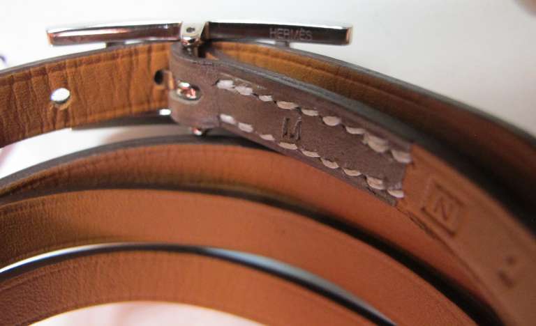 New Hermes Hapi Taupe Leather Bracelet 4