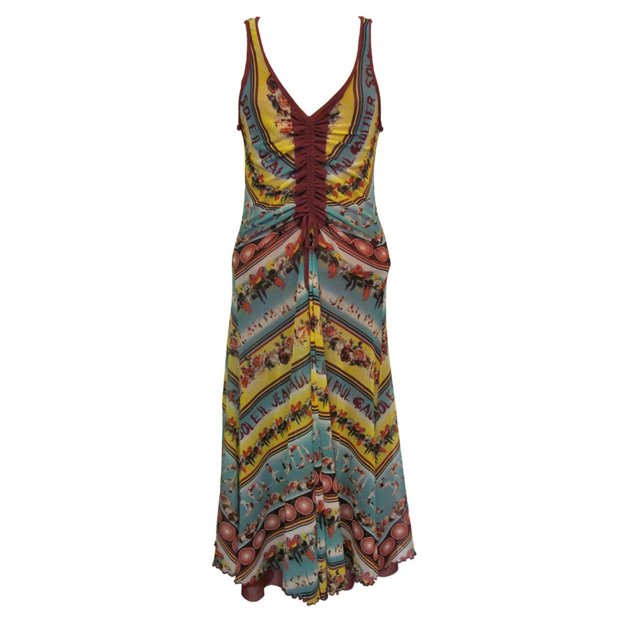 Jean Paul Gaultier Sleeveless Soleil Long Dress For Sale