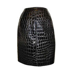 Alaia Black Patent Leather Goatskin Skirt