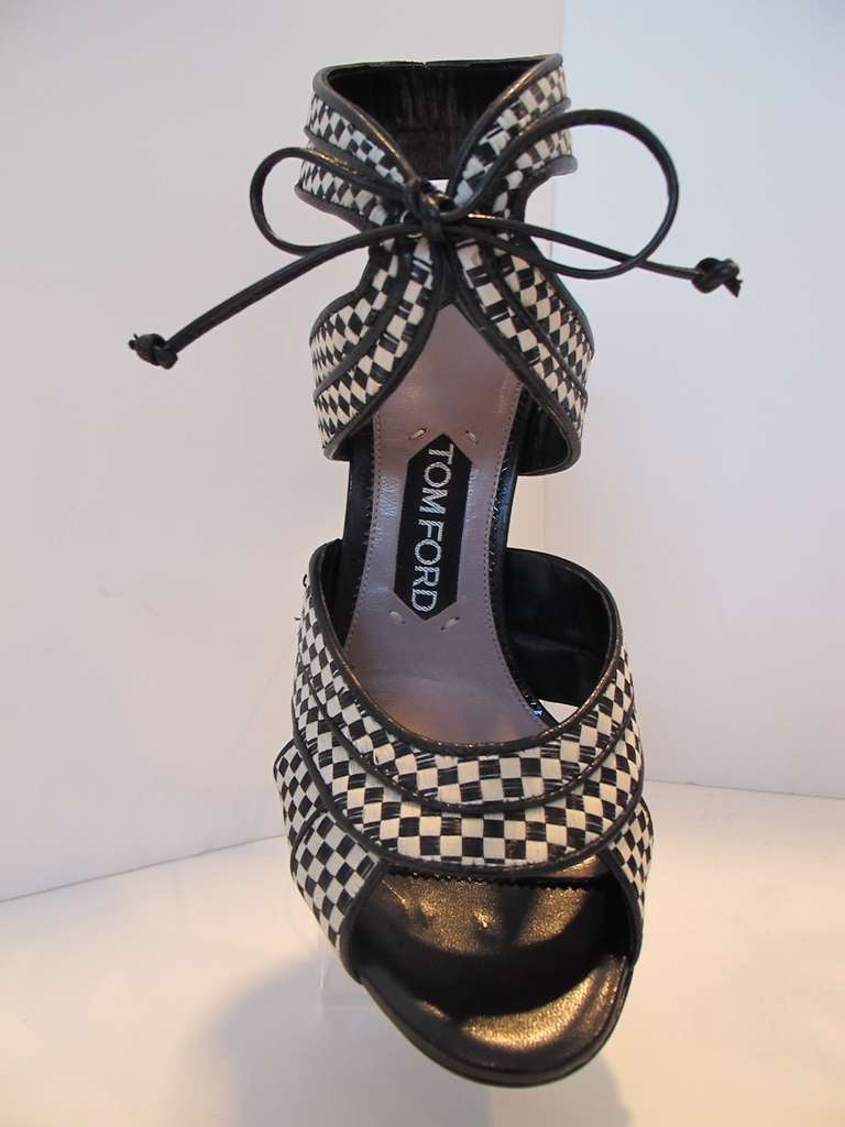Tom Ford Checkered Pattern Shoes In New Condition For Sale In San Francisco, CA