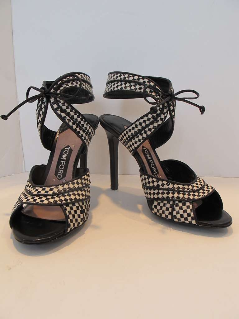 Tom Ford Checkered Pattern Shoes For Sale 2