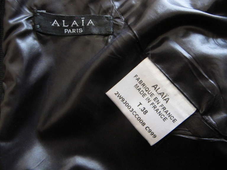 Alaia Black Patent Leather Goatskin Skirt For Sale 4