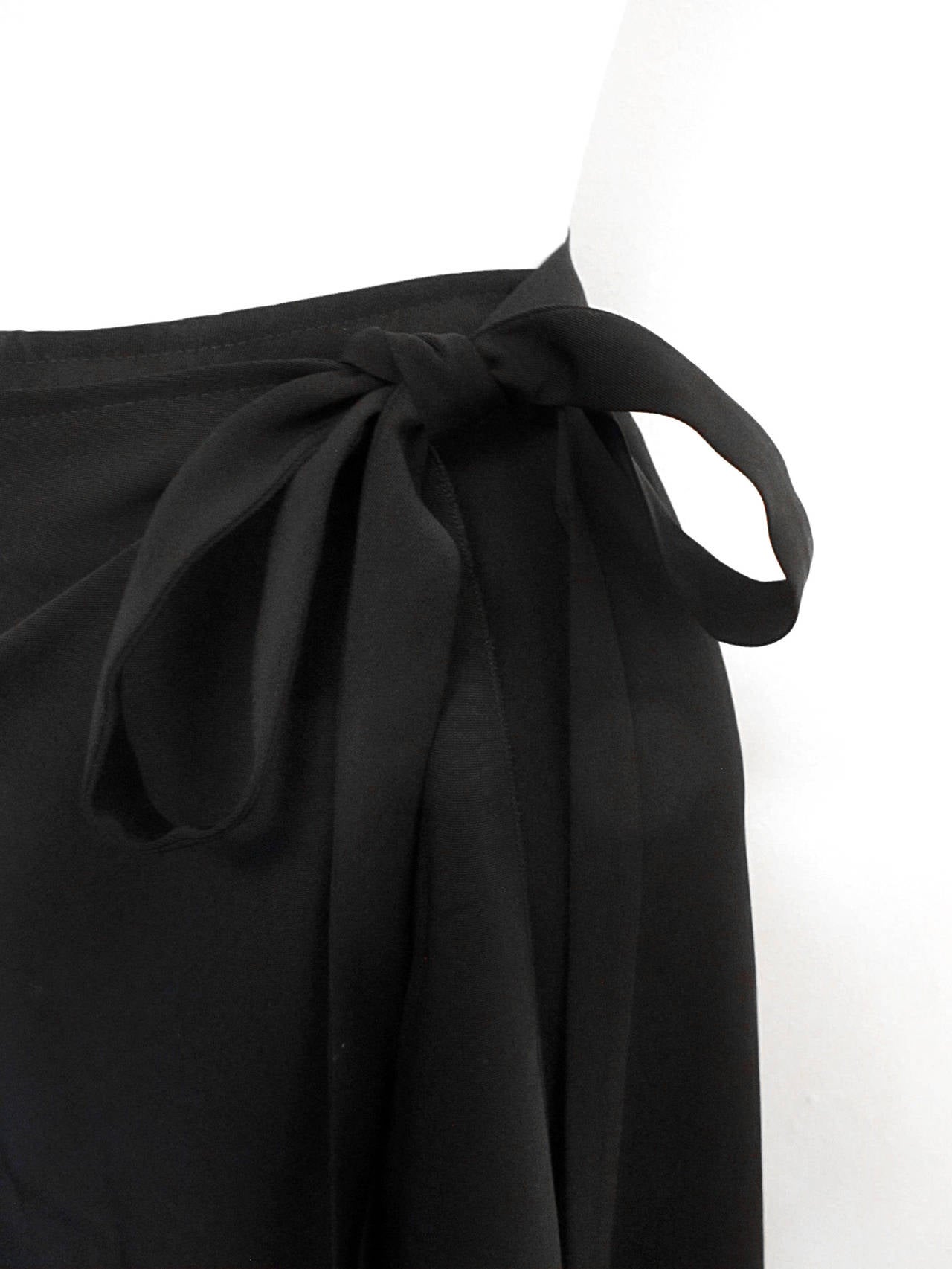 Ivan Grundahl Wraparound Asymmetrical Black Skirt with Spiral Design For Sale 2