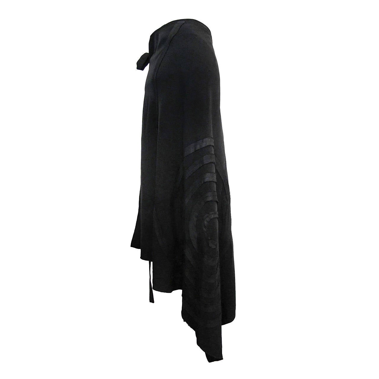 Ivan Grundahl Wraparound Asymmetrical Black Skirt with Spiral Design For Sale