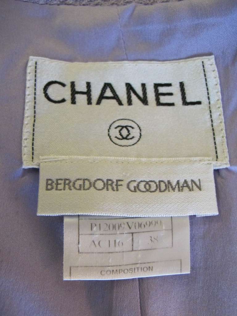 Chanel Lavender Bergdorf Goodman Jacket with Belt For Sale 6