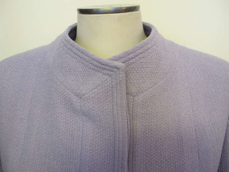 Chanel Lavender Bergdorf Goodman Jacket with Belt In Excellent Condition For Sale In San Francisco, CA