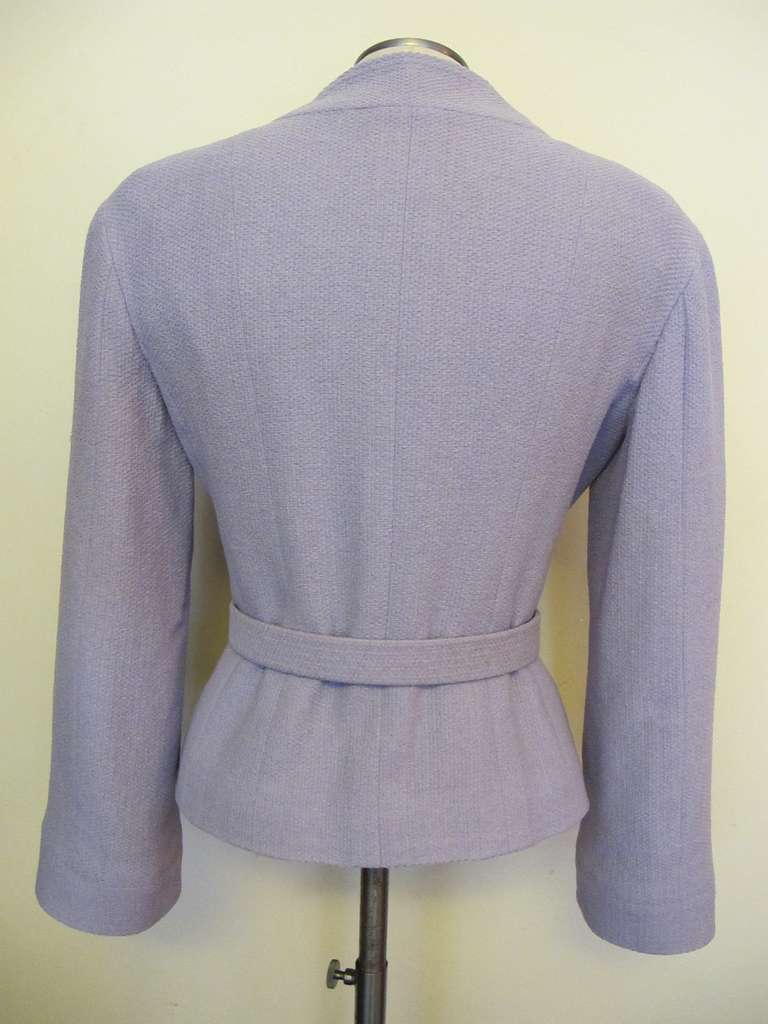 Women's Chanel Lavender Bergdorf Goodman Jacket with Belt For Sale